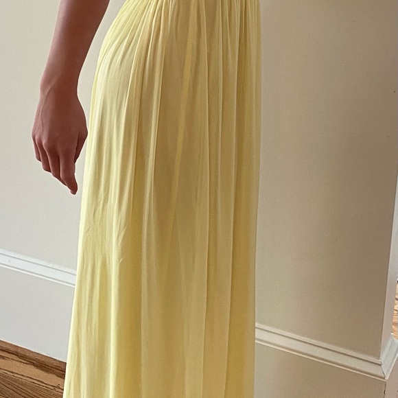 Cache yellow with large rhinestones strapless prom dress size 6 - Picture 2 of 6